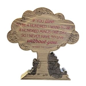 Winnie The Pooh Wooden Quote Decor - Hallmark Gift - Wood Tree
